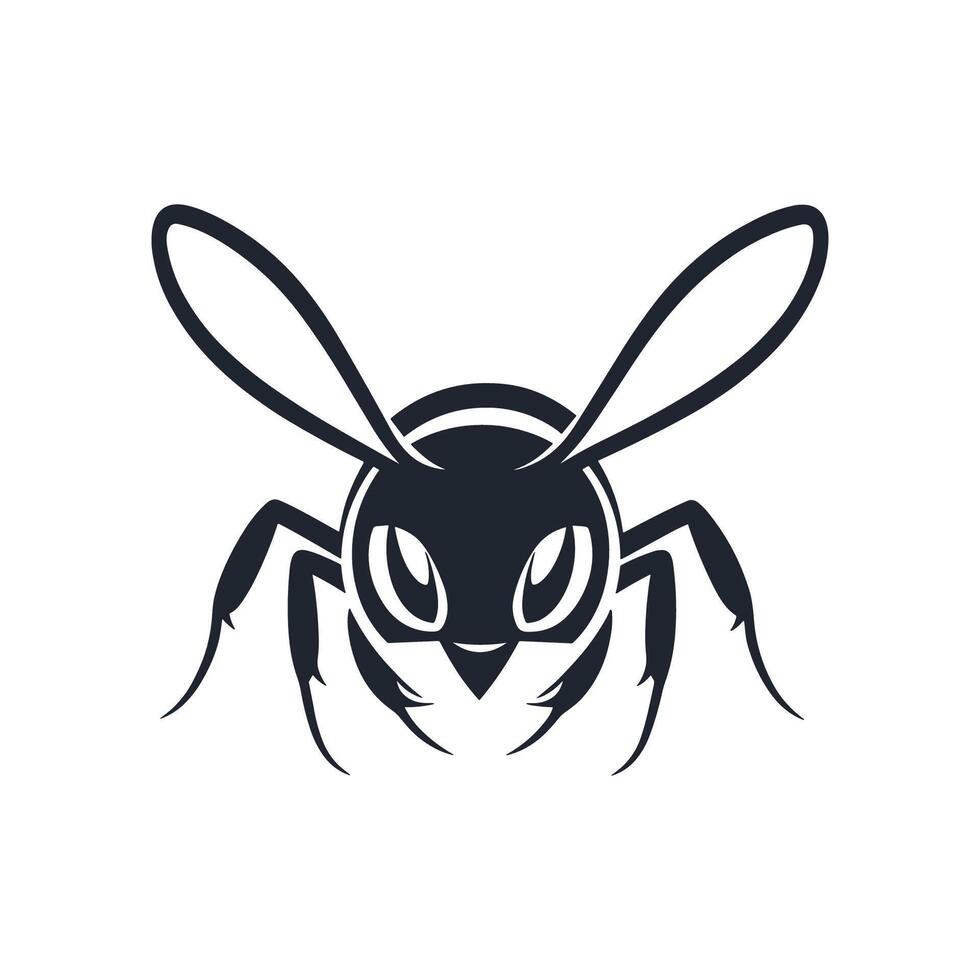 A black and white logo of a wasp vector