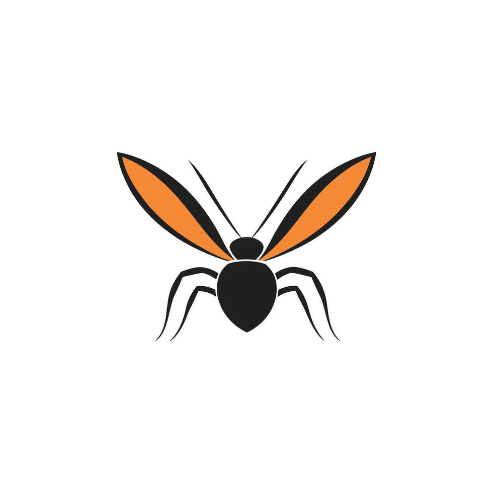 A black and orange bug logo vector