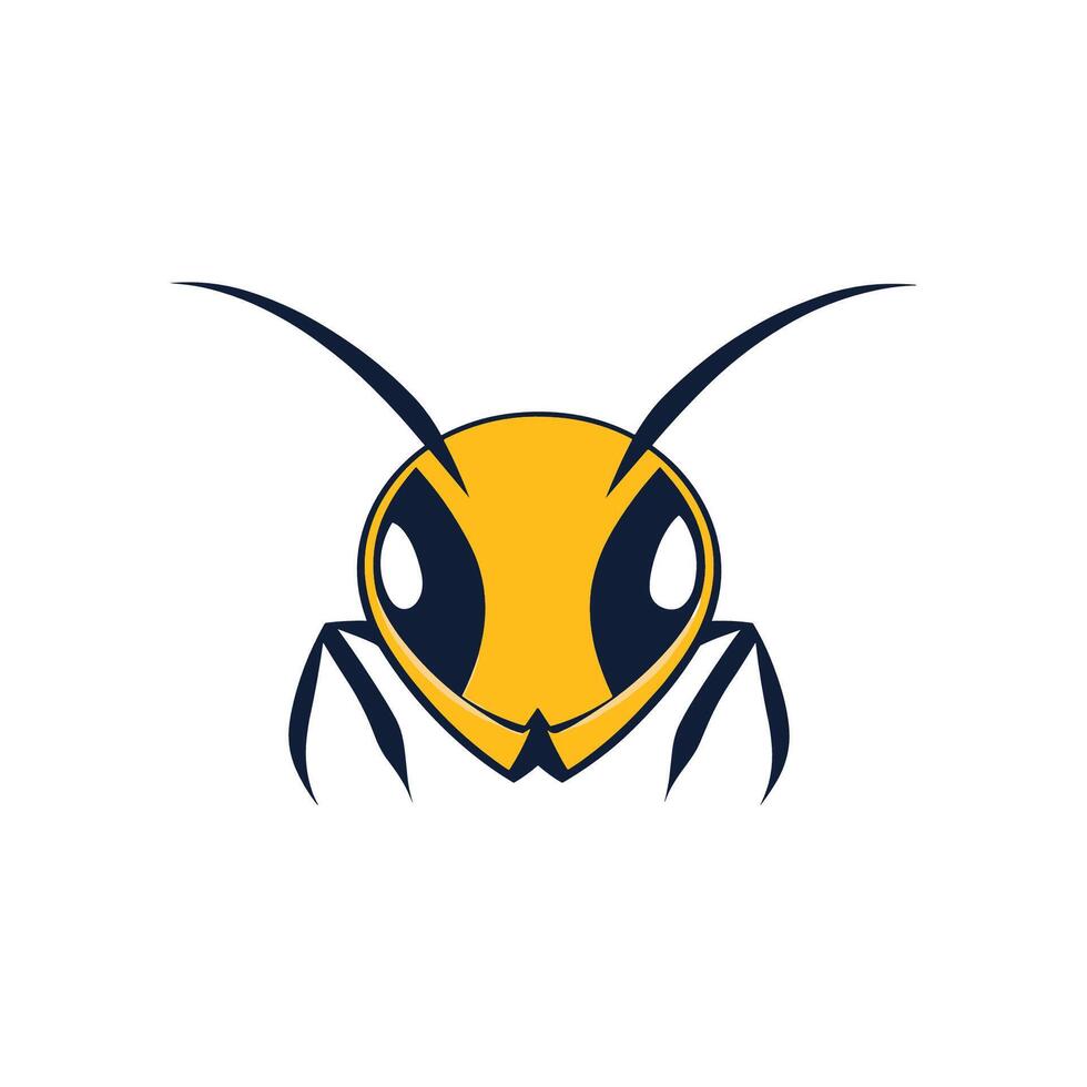 A yellow and blue insect with large eyes vector