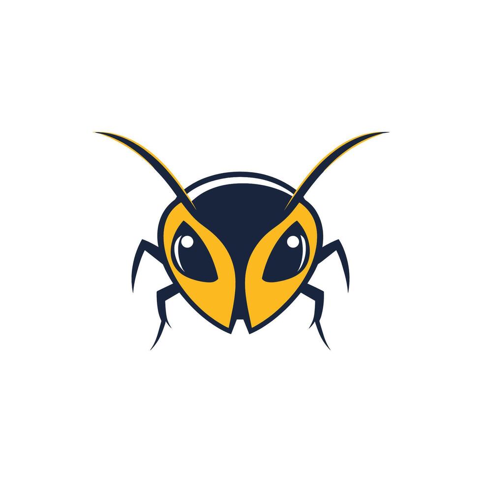 A yellow and black bug with large eyes vector