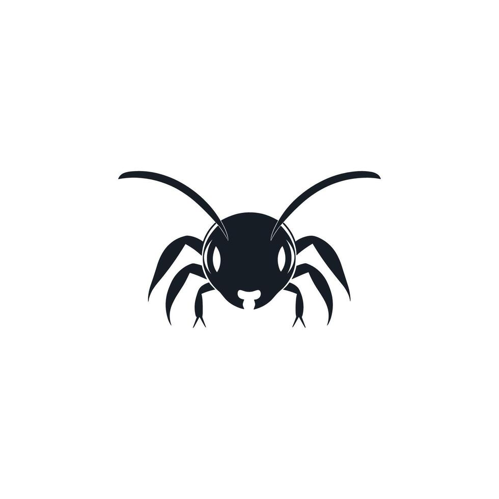 A black and white logo of a spider vector