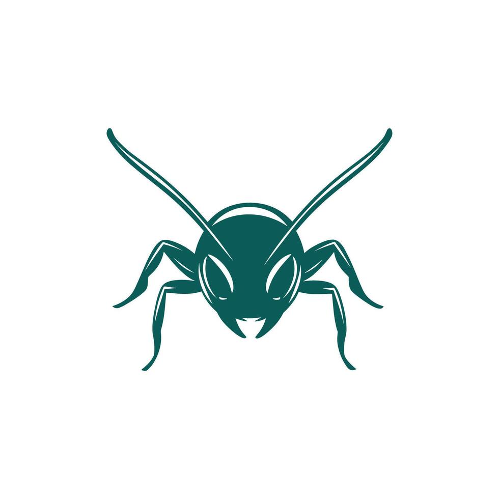 A green insect logo with a long tail vector
