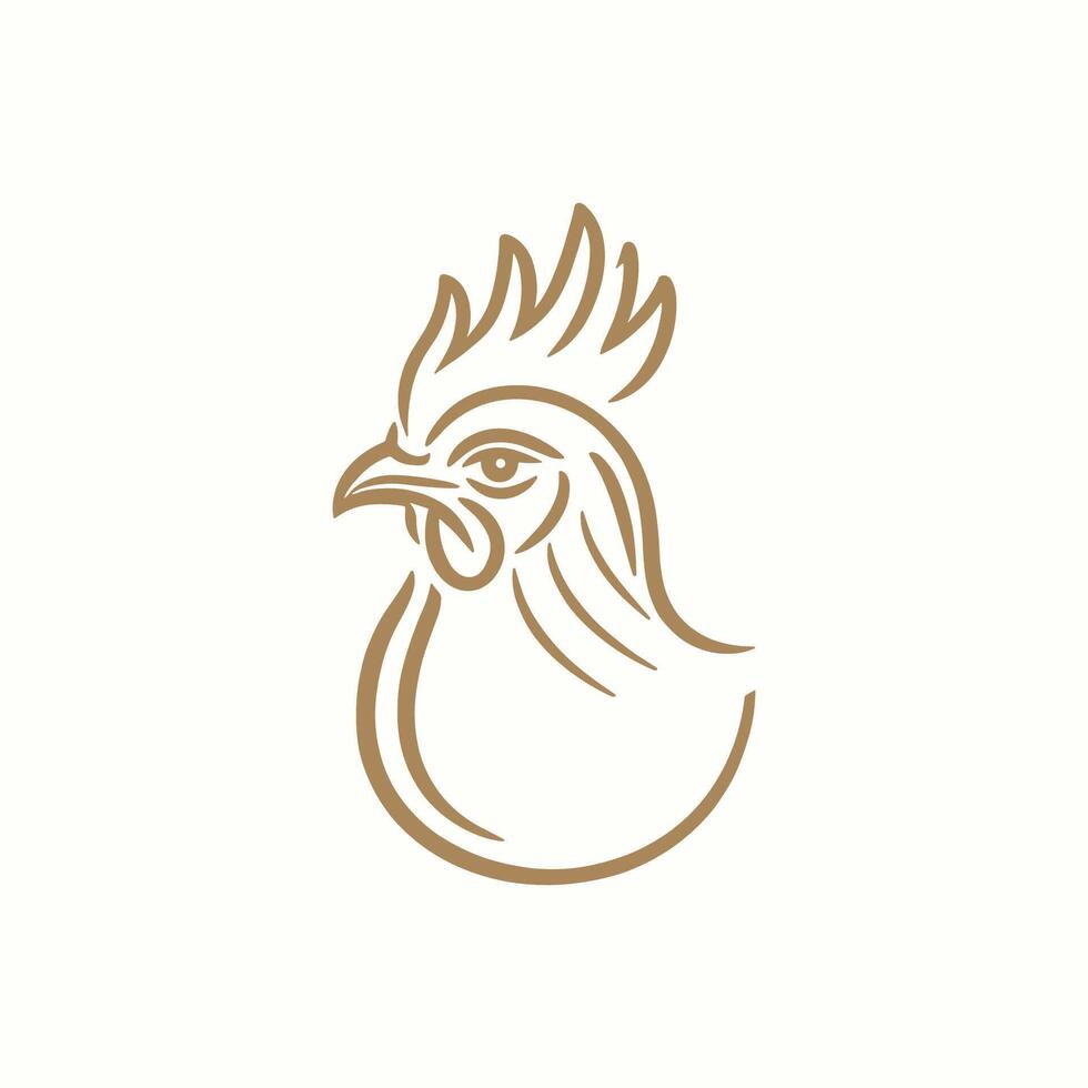 illustration of rooster head on white background vector