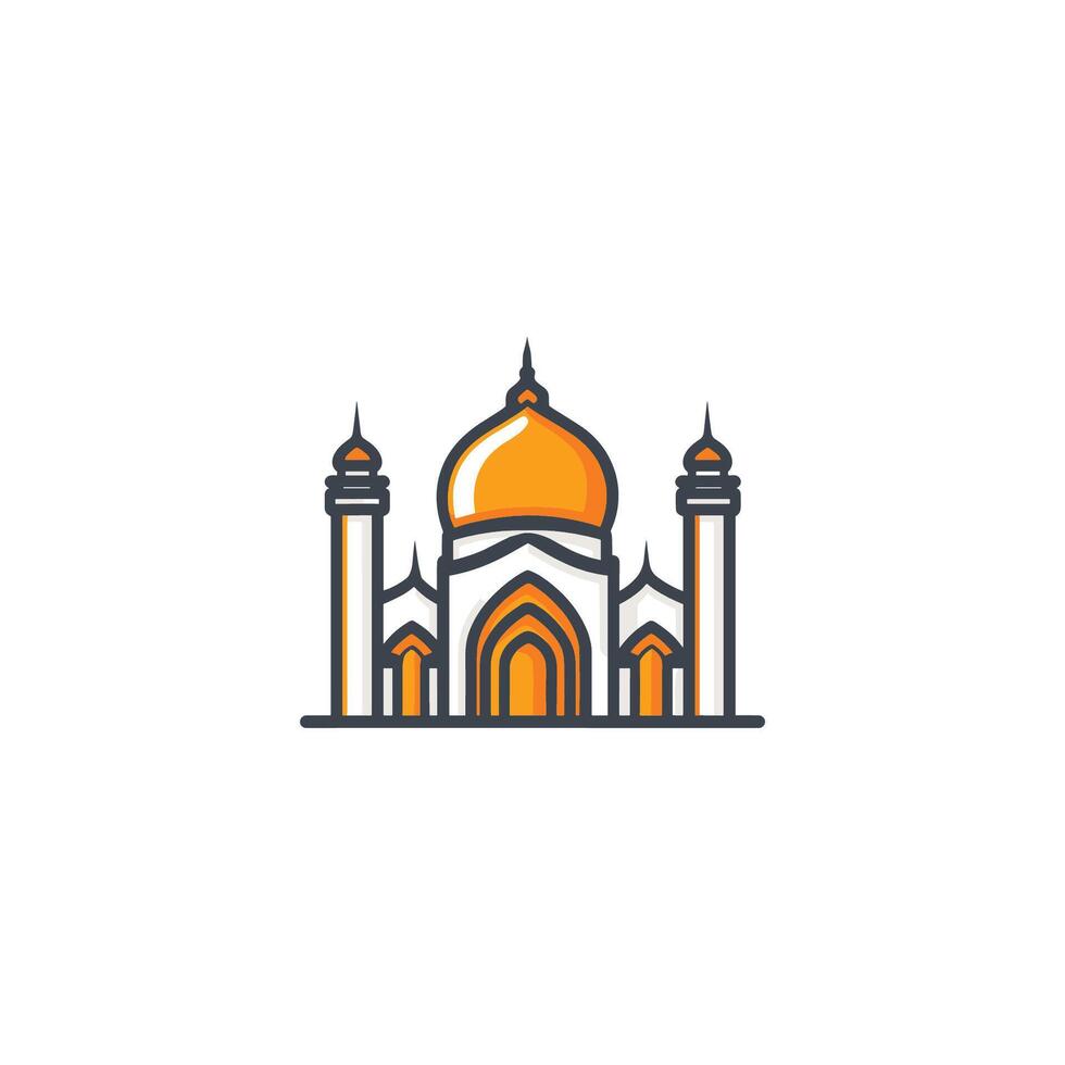 Large, ornate building with a dome on top. The building is located in a foreign country vector
