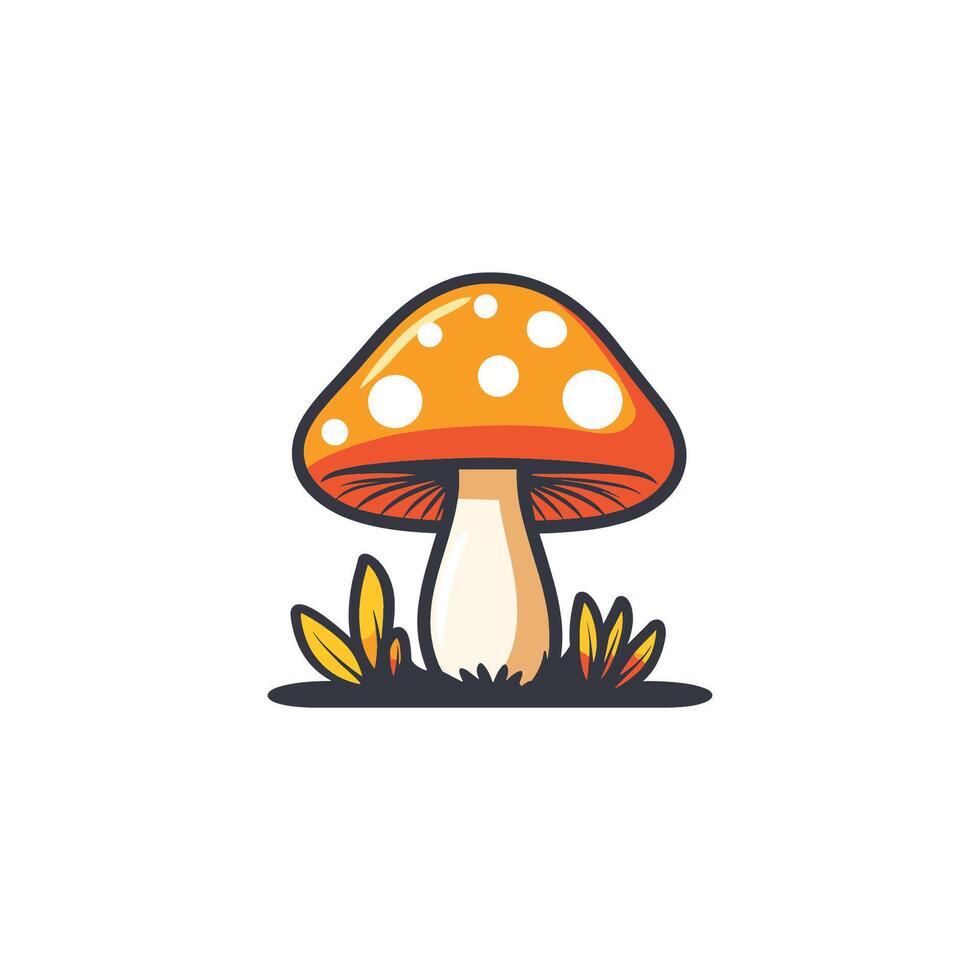 A mushroom logo with a white background vector
