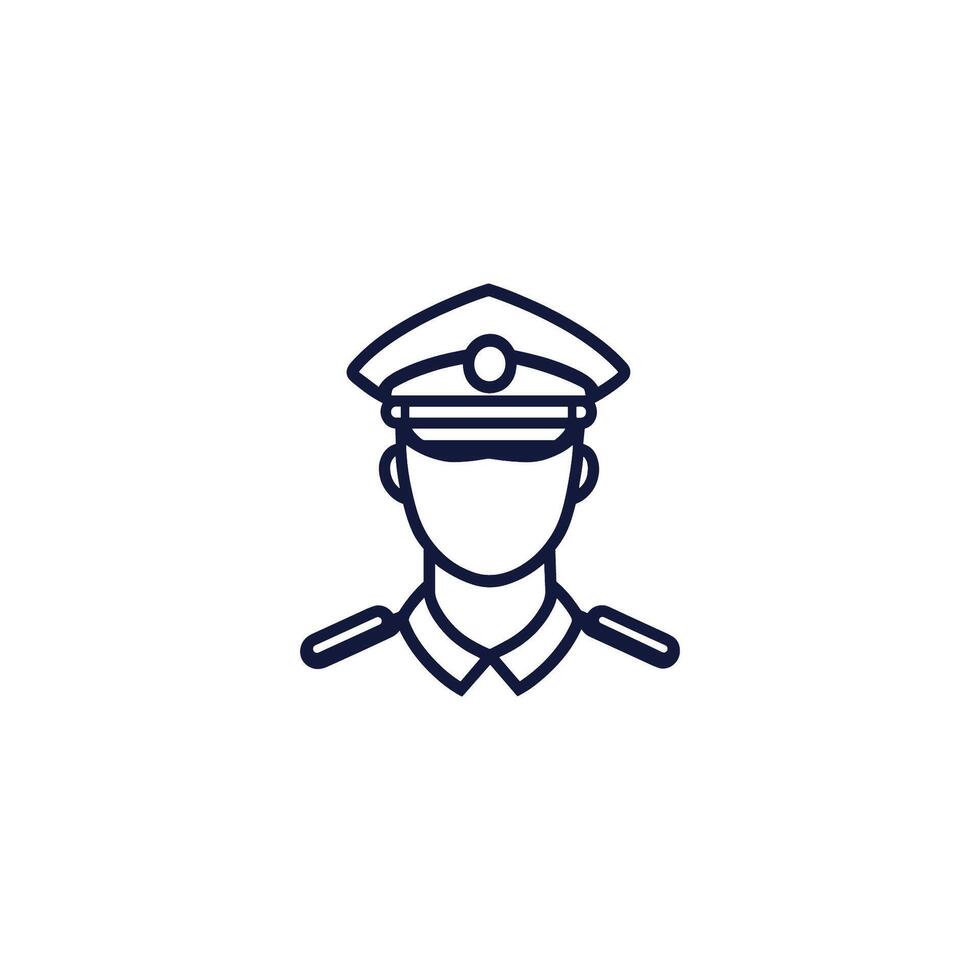 Man in a military uniform is wearing a hat and a badge vector