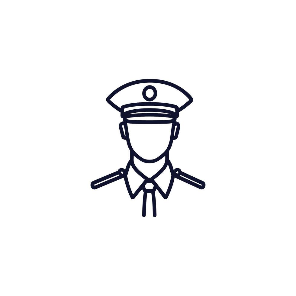 Man in a uniform with a badge on his hat. He is wearing a tie and has a sword in his hand vector