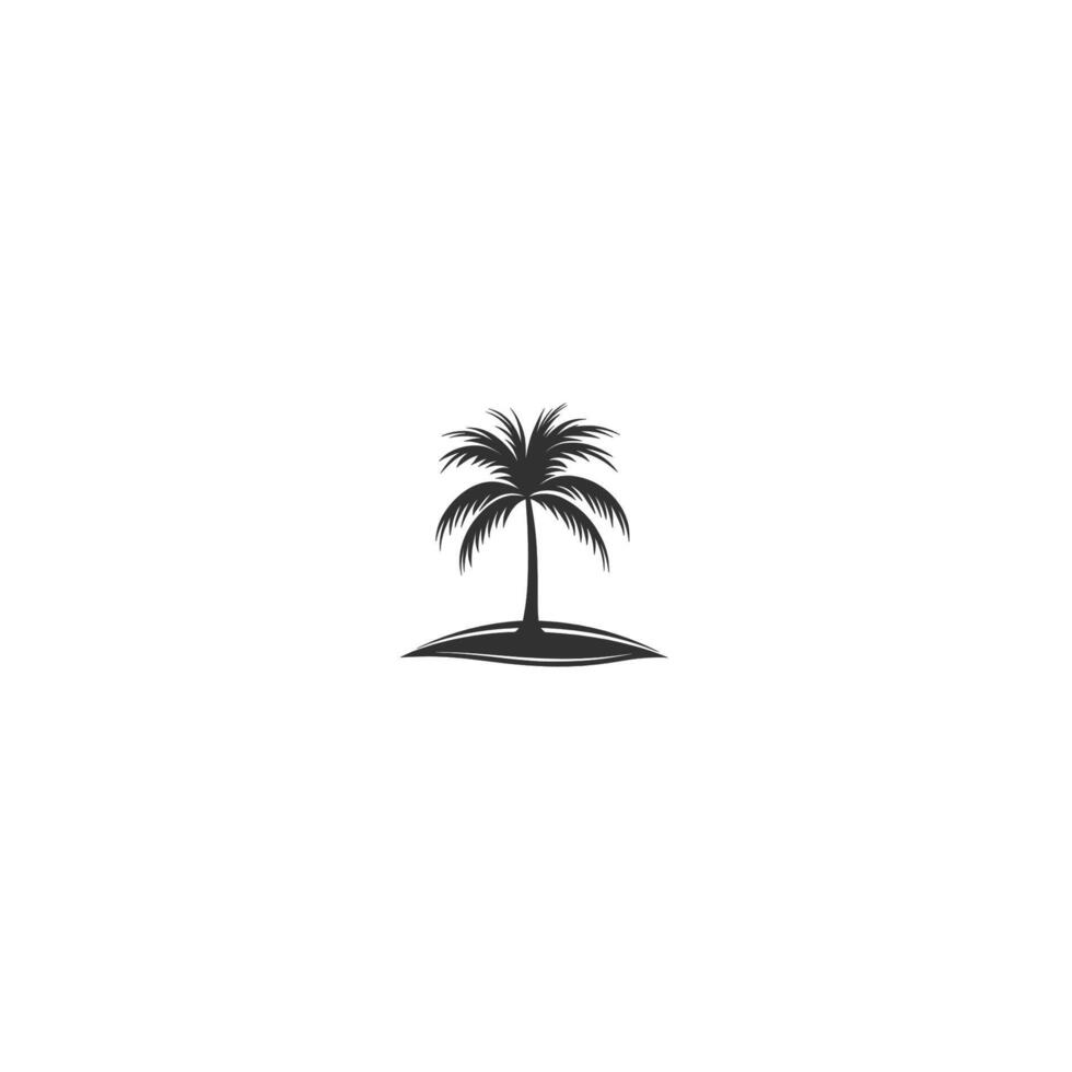 A black and white logo for a palm tree vector