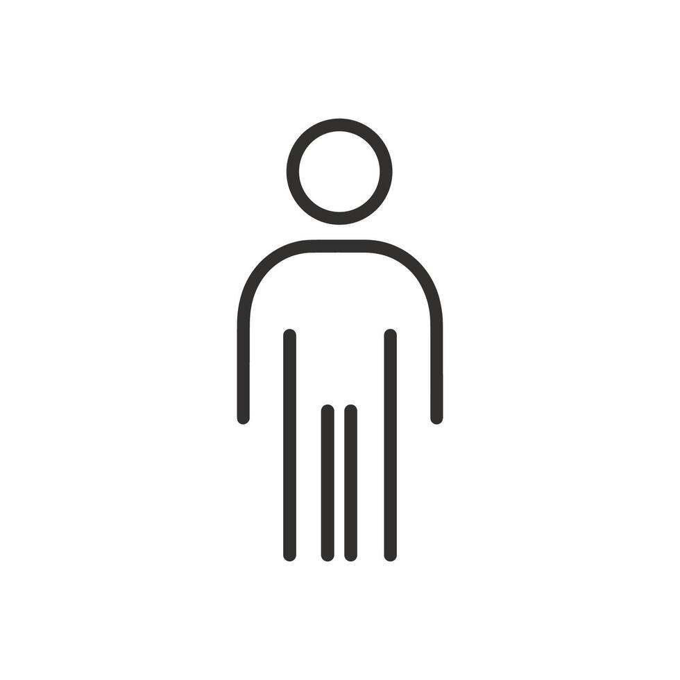 Man is standing in front of a white background. The man is wearing a black shirt and black pants vector