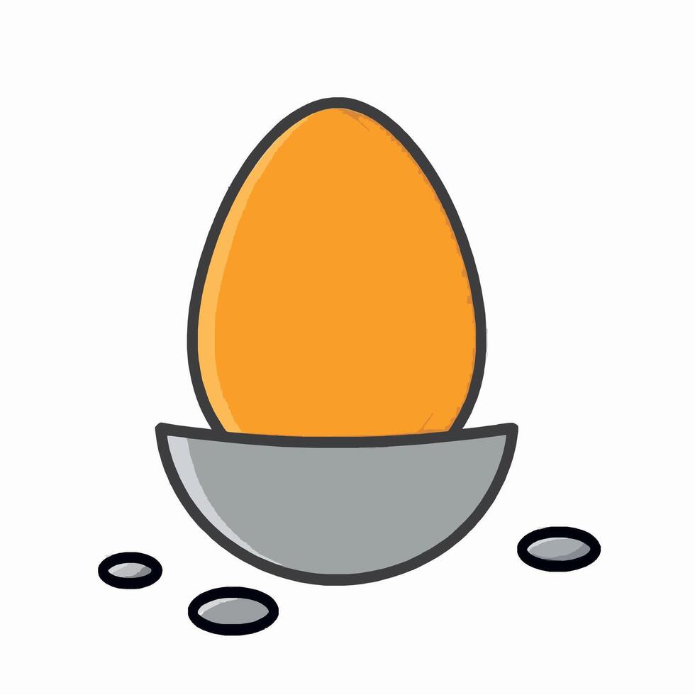 Vibrant Egg Yolk in Halved Shell on a Contemporary Bowl vector