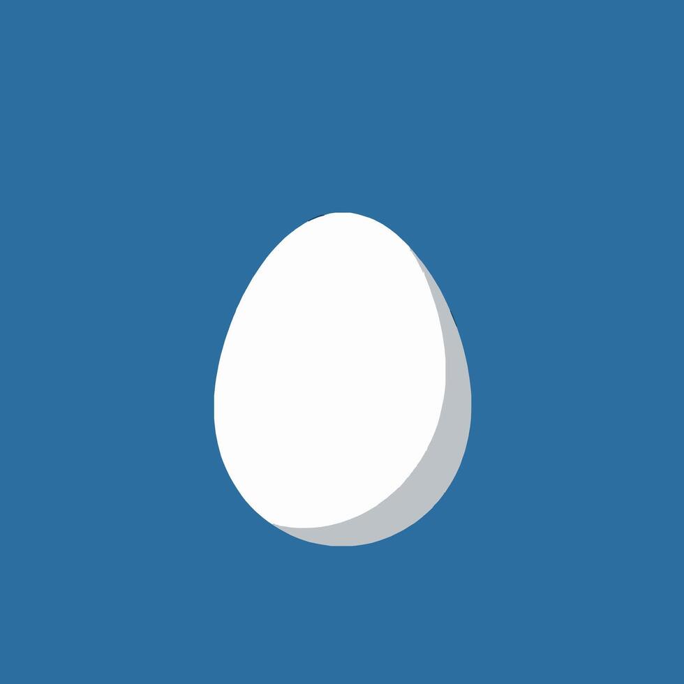 Minimalist Design of Egg on Blue Background for Creative Uses vector