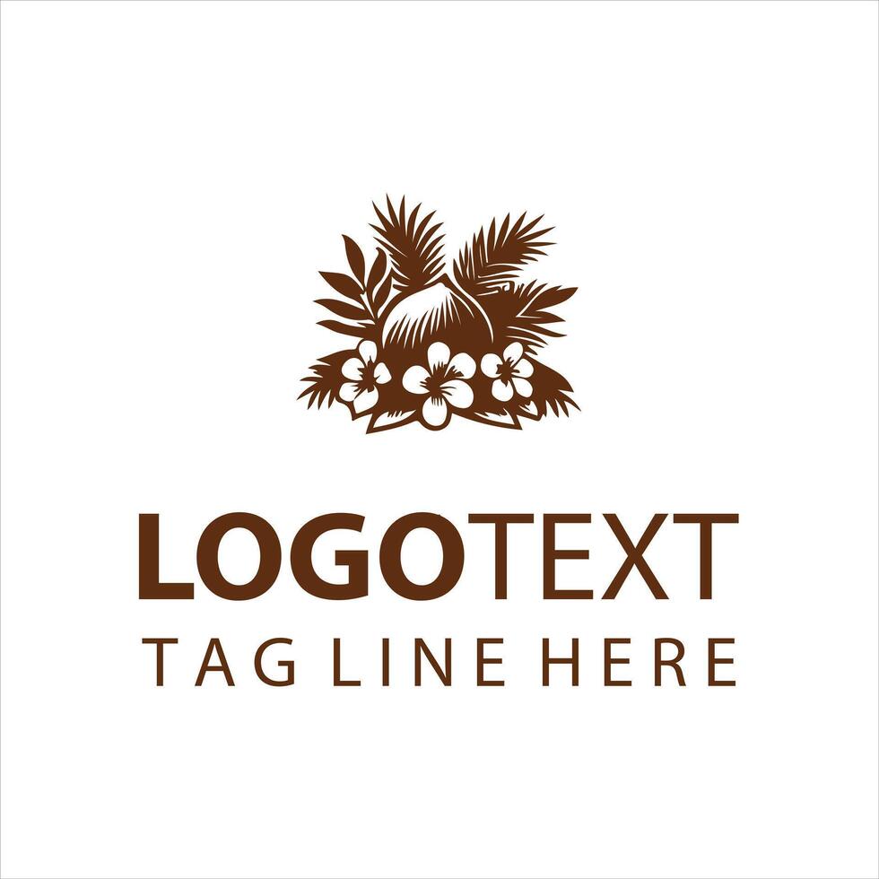 Tropical Leaf Coconut Logo vector
