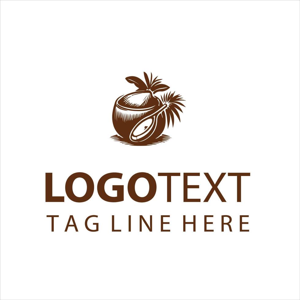 Golden Coconut Logo Design vector