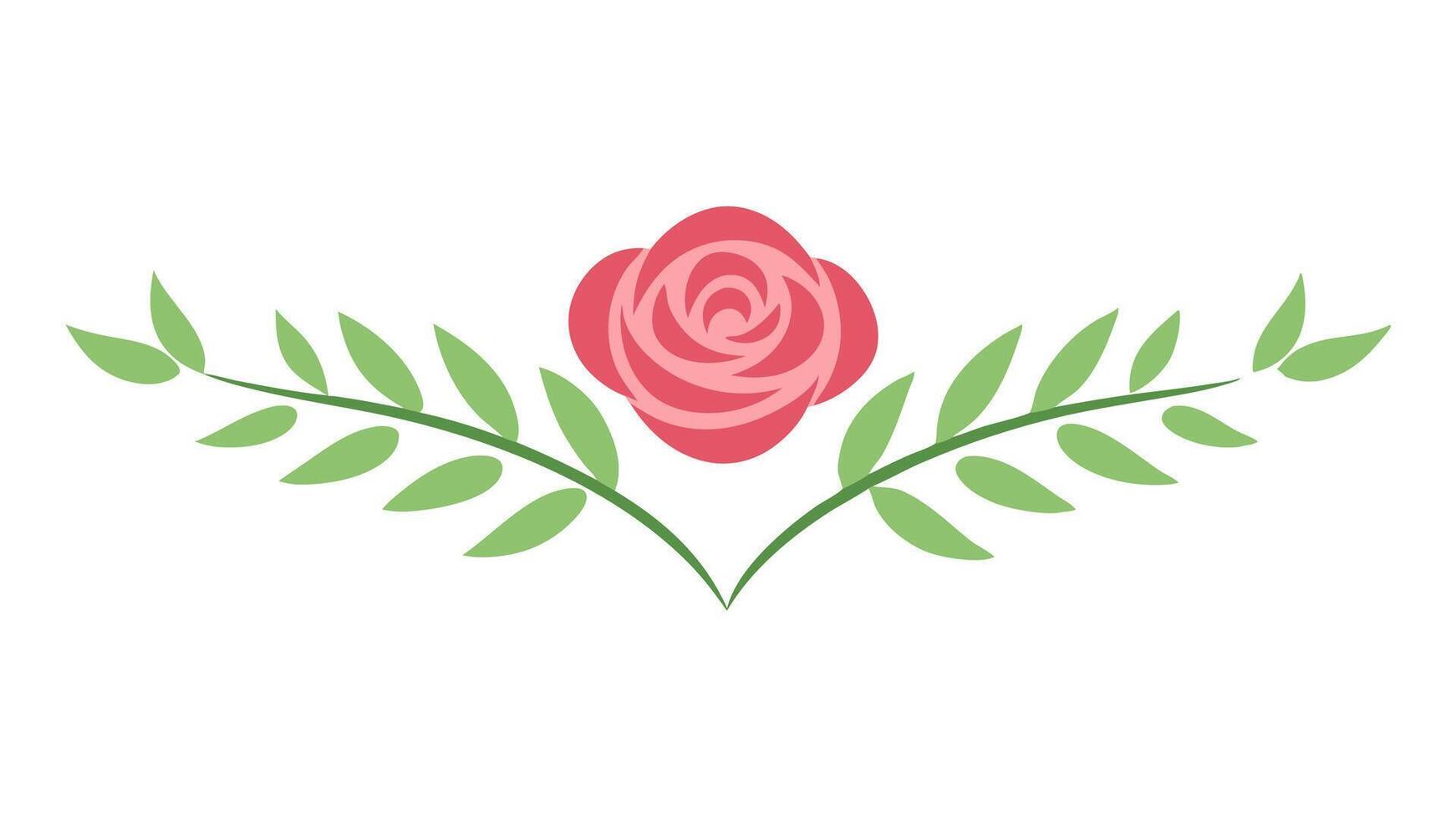 Botanical Heading Ornament Elements Illustration for Design vector