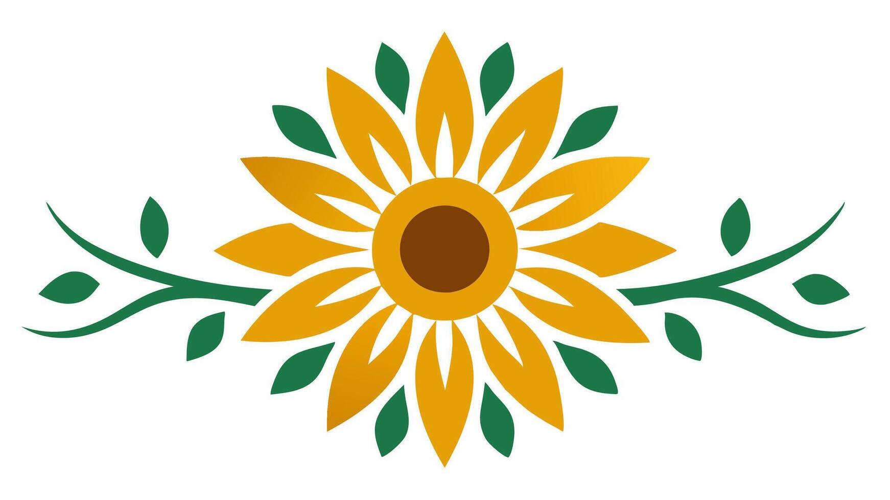 Sunflower Ornament Heading Elements Illustration vector