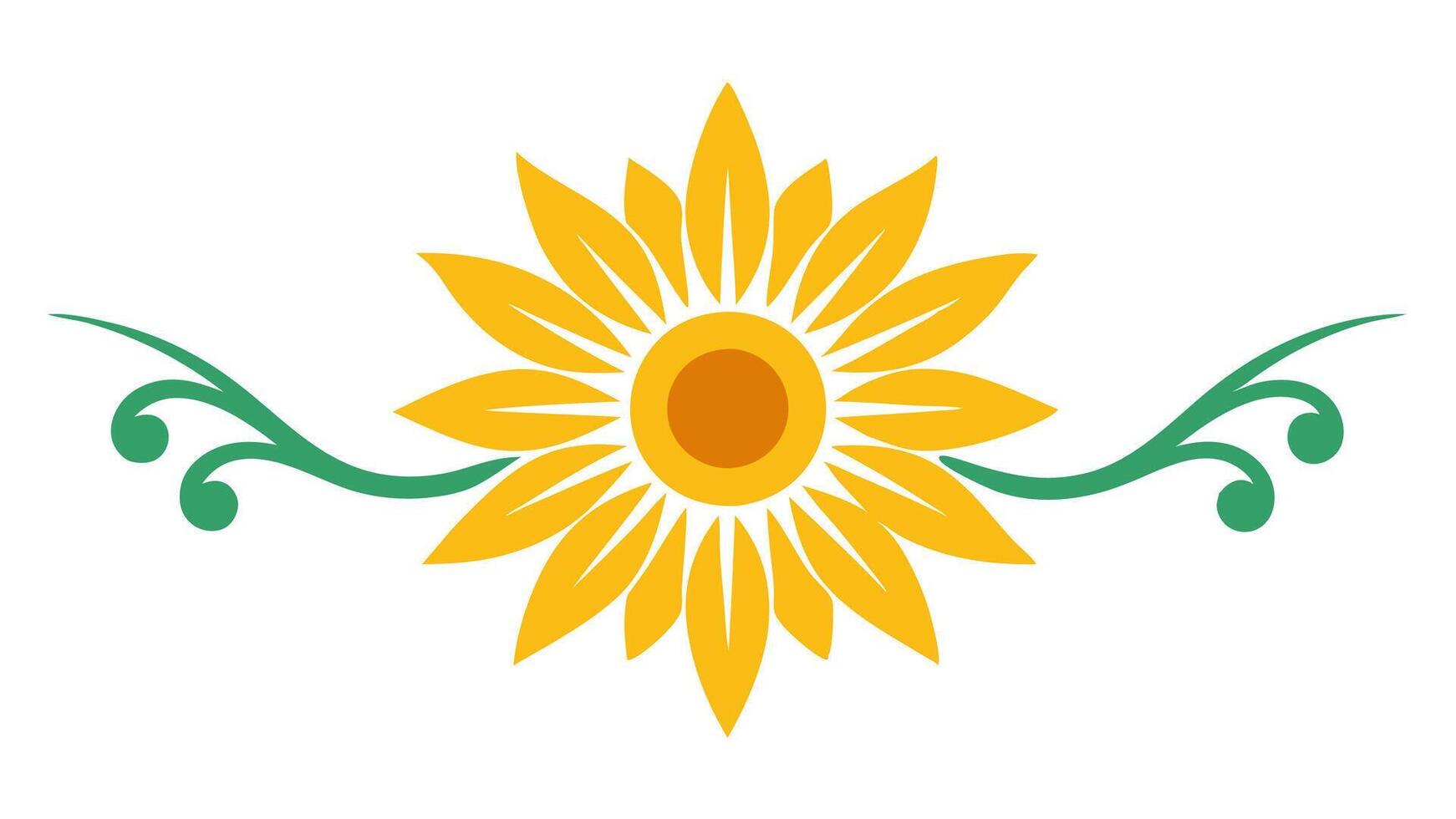 Sunflower Heading Elements Illustration vector