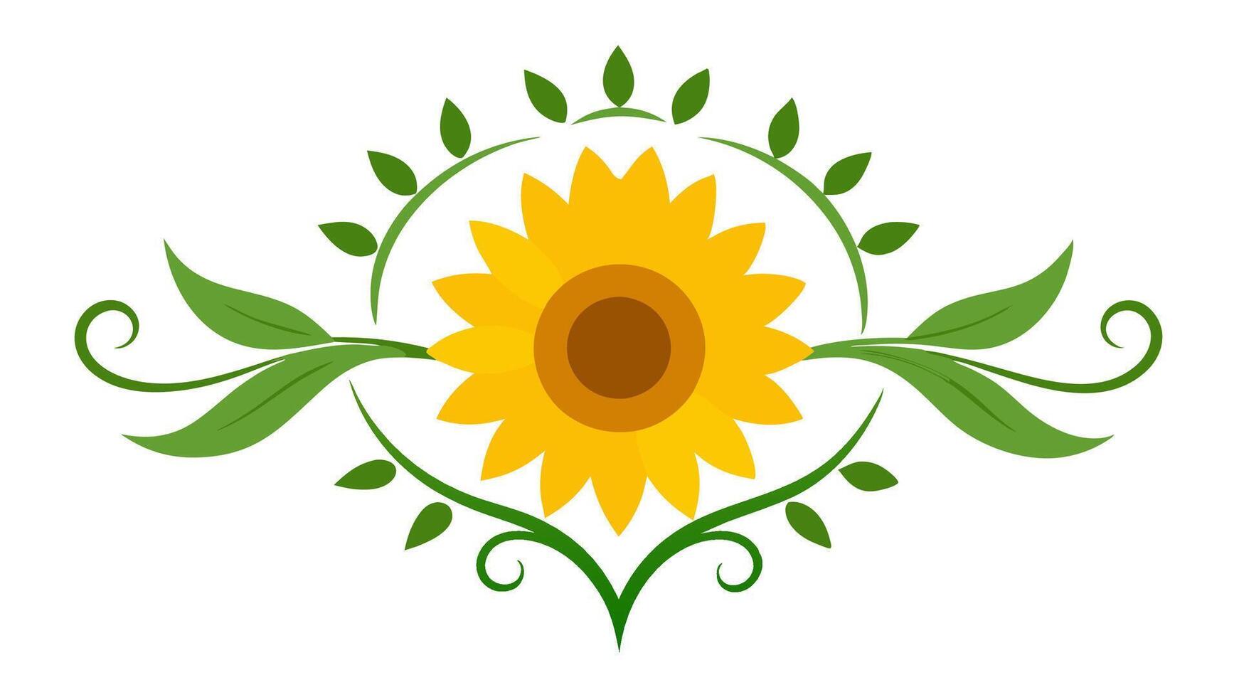 Sunflower Decorative Elements for Creative Design Illustration vector