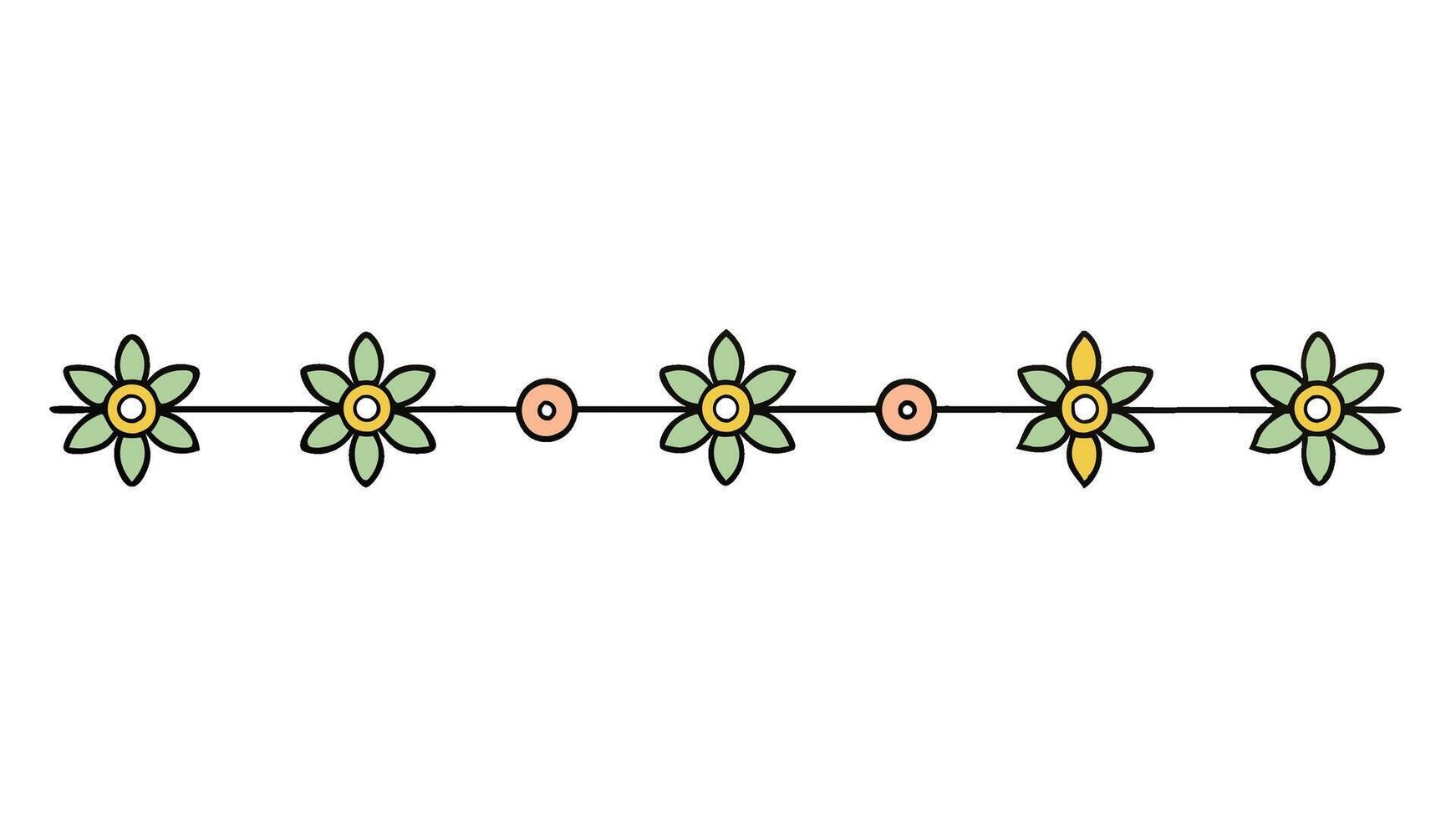 Floral Underline Design Botanical Element vector