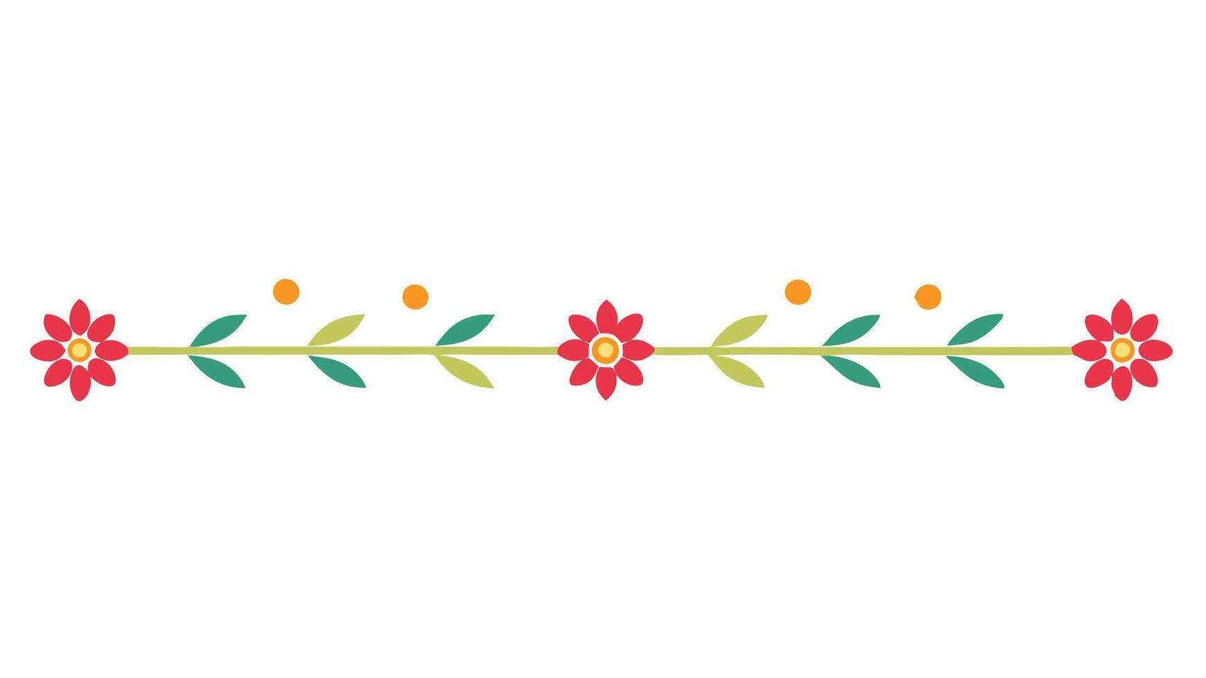 Minimalistic Floral Underline Design Element vector