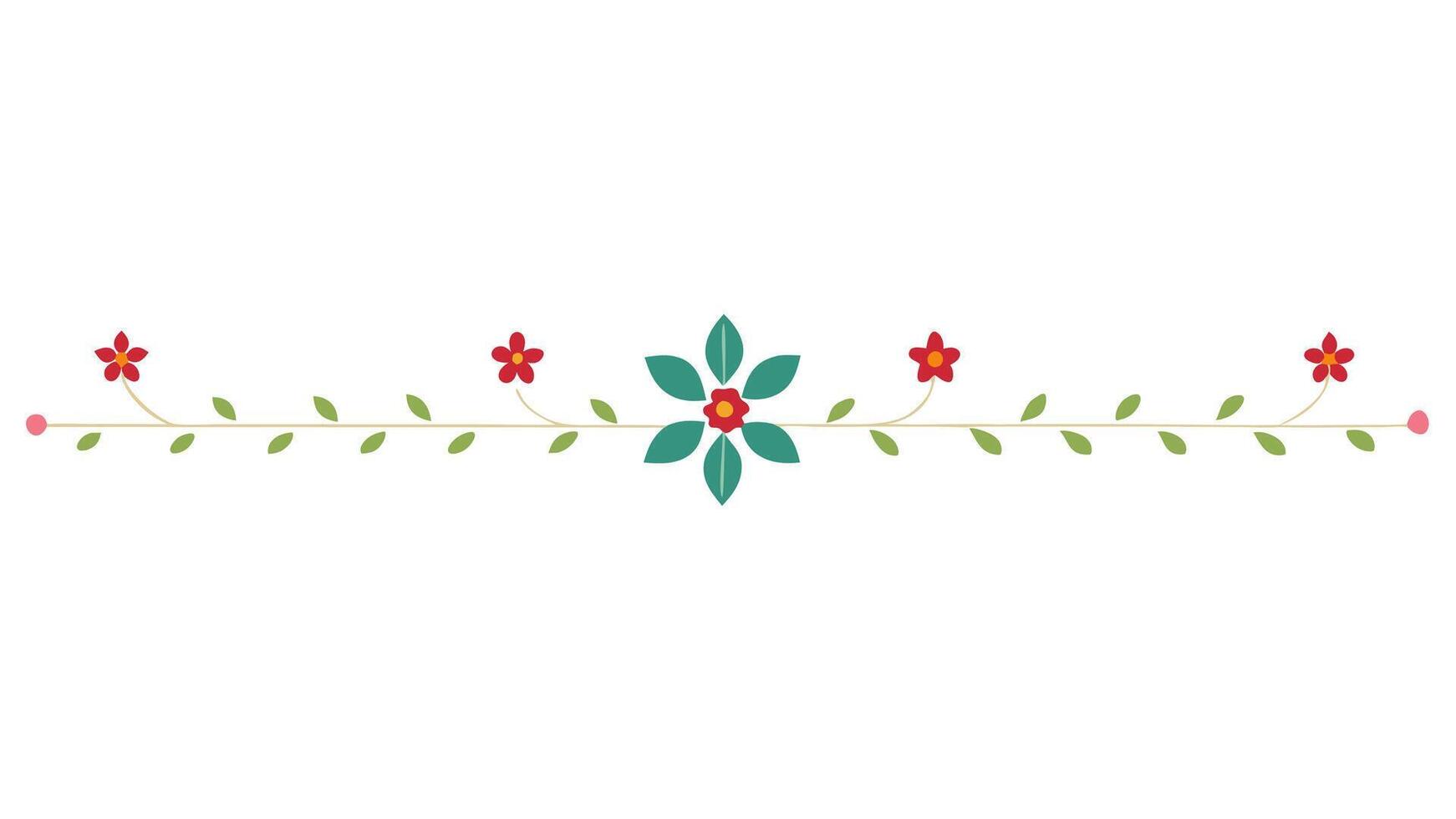 Minimalistic Floral Underline Design with Botanical Element vector
