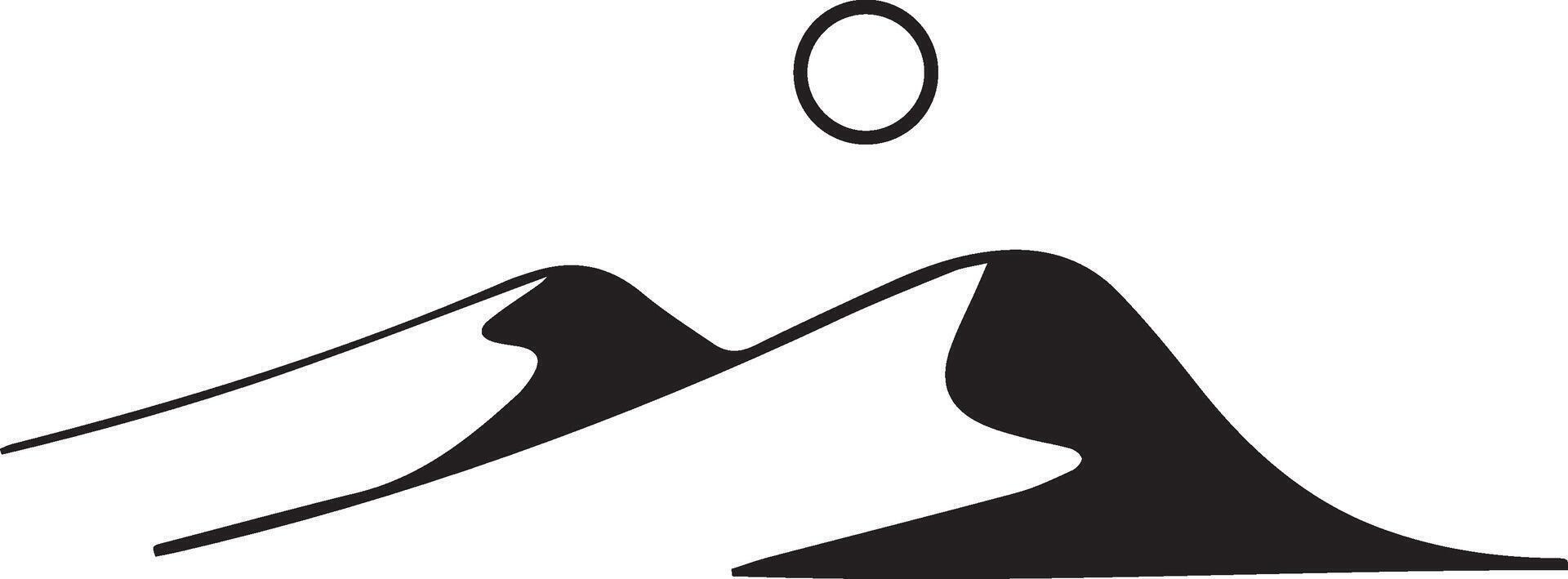 Mountain solid black and white icon vector