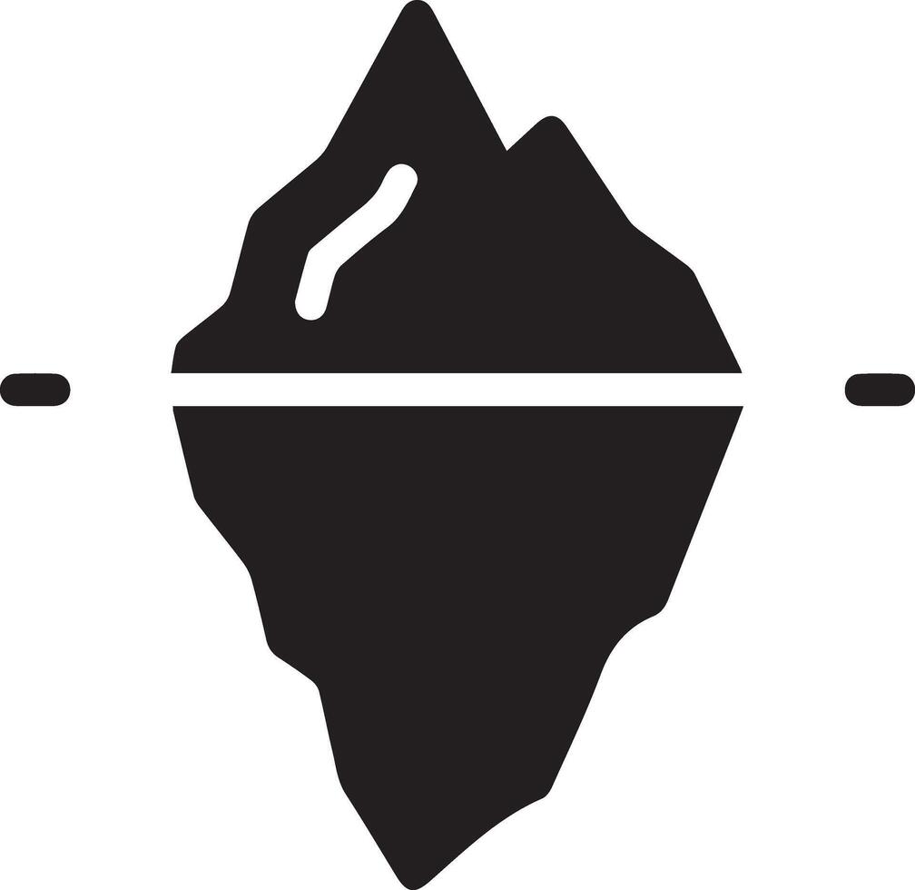 Ice mountain black and white illustration vector