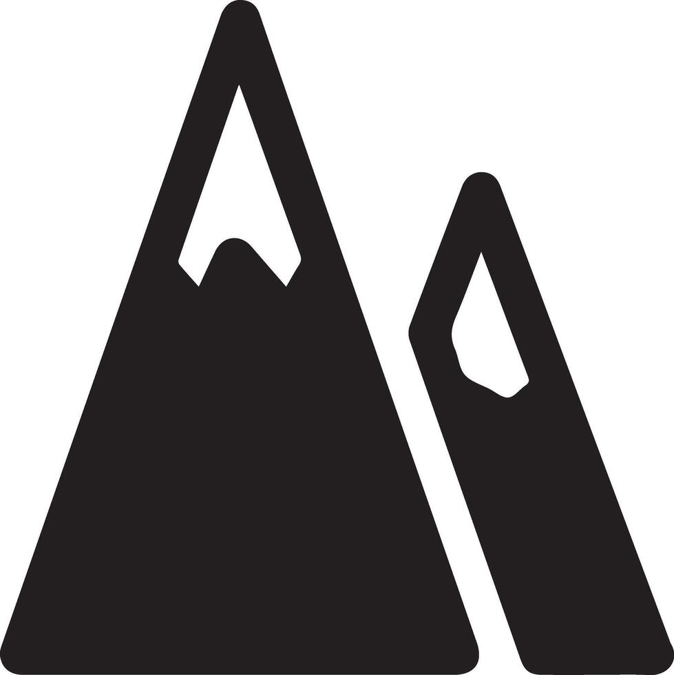 Mountain black and white icon with ice on the top vector