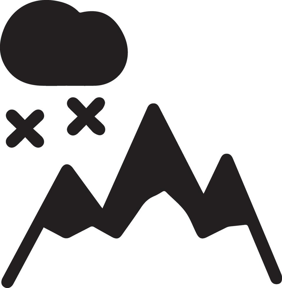 Mountain Outline Illustration with cloudy vector