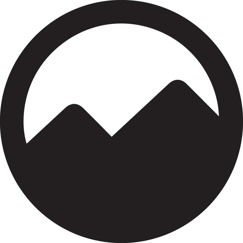 Circle mountain logo black and white simple vector
