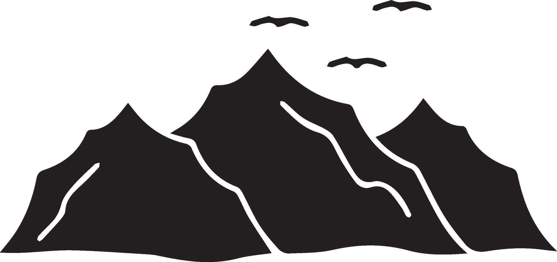 Mountain clipart with the bird vector