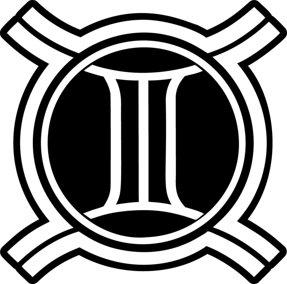 A filled style icon of gemini twins symbol vector