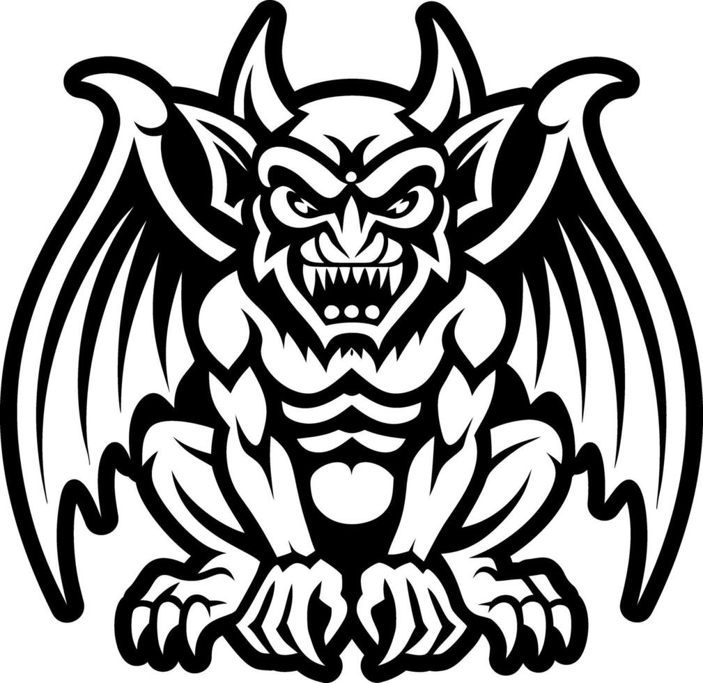 A glyph style icon of gargoyle statue symbol vector