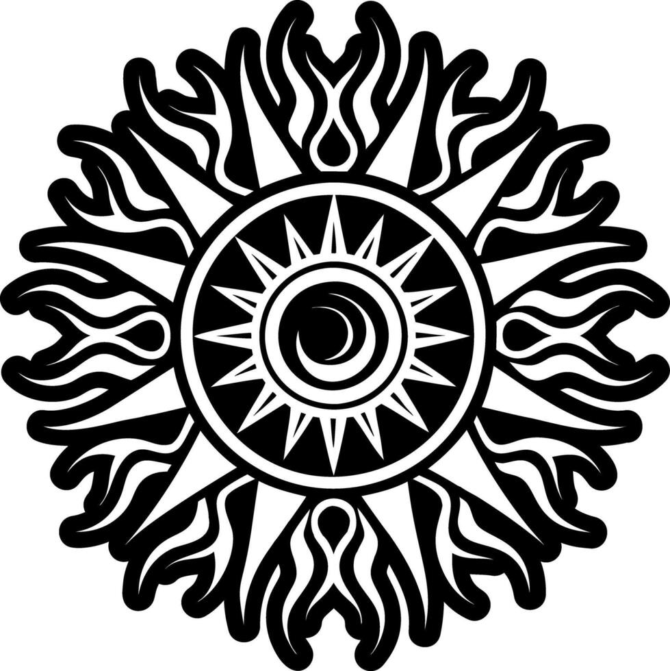 Sun symbol in solid style vector