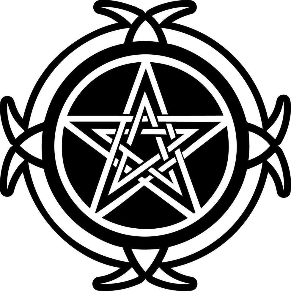 A filled style icon of pentacle symbol vector