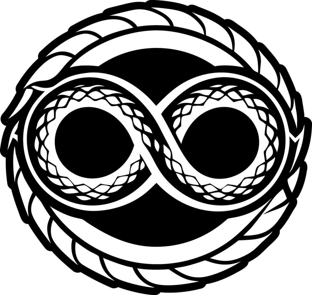 A glyph style icon of infinity ouroboros symbol vector