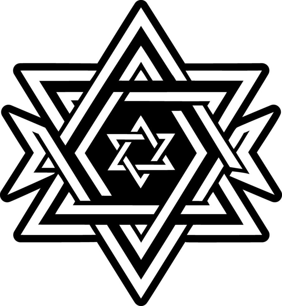A filled style icon of hexagram symbol vector