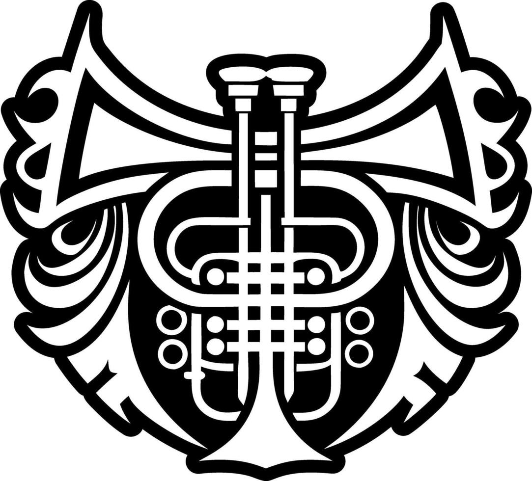 A filled style icon of trumpet symbol vector