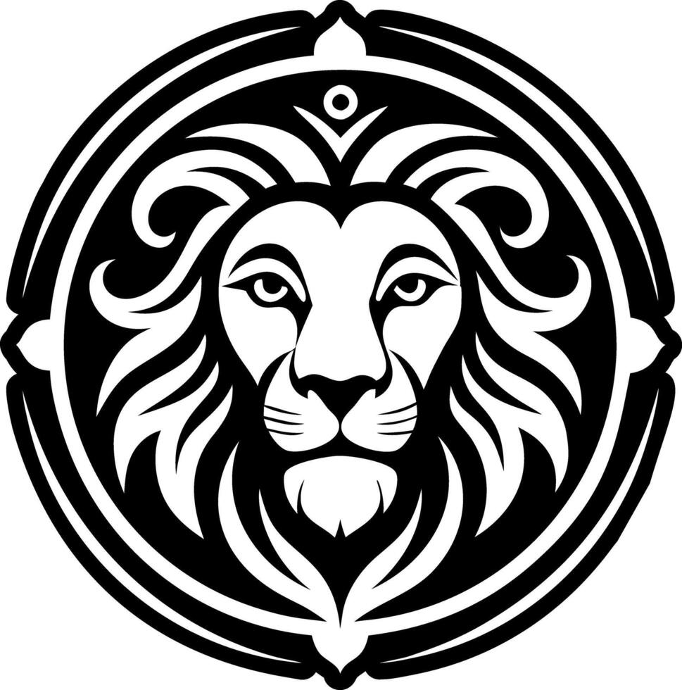 Lion symbol icon in filled style vector