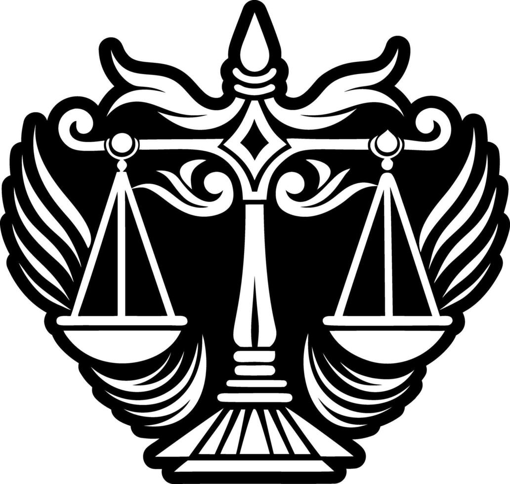 A solid style icon of justice scale symbol vector