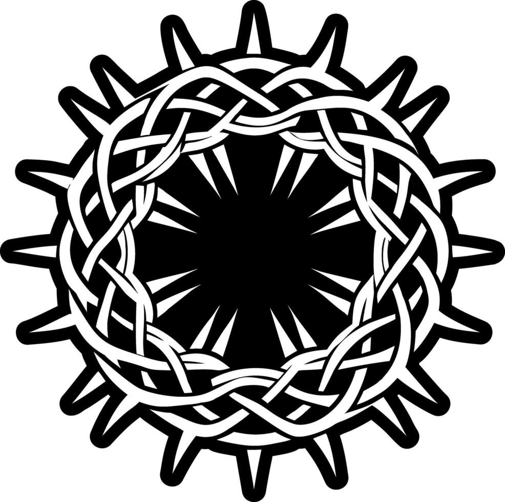 Thorn crown icon in filled style vector