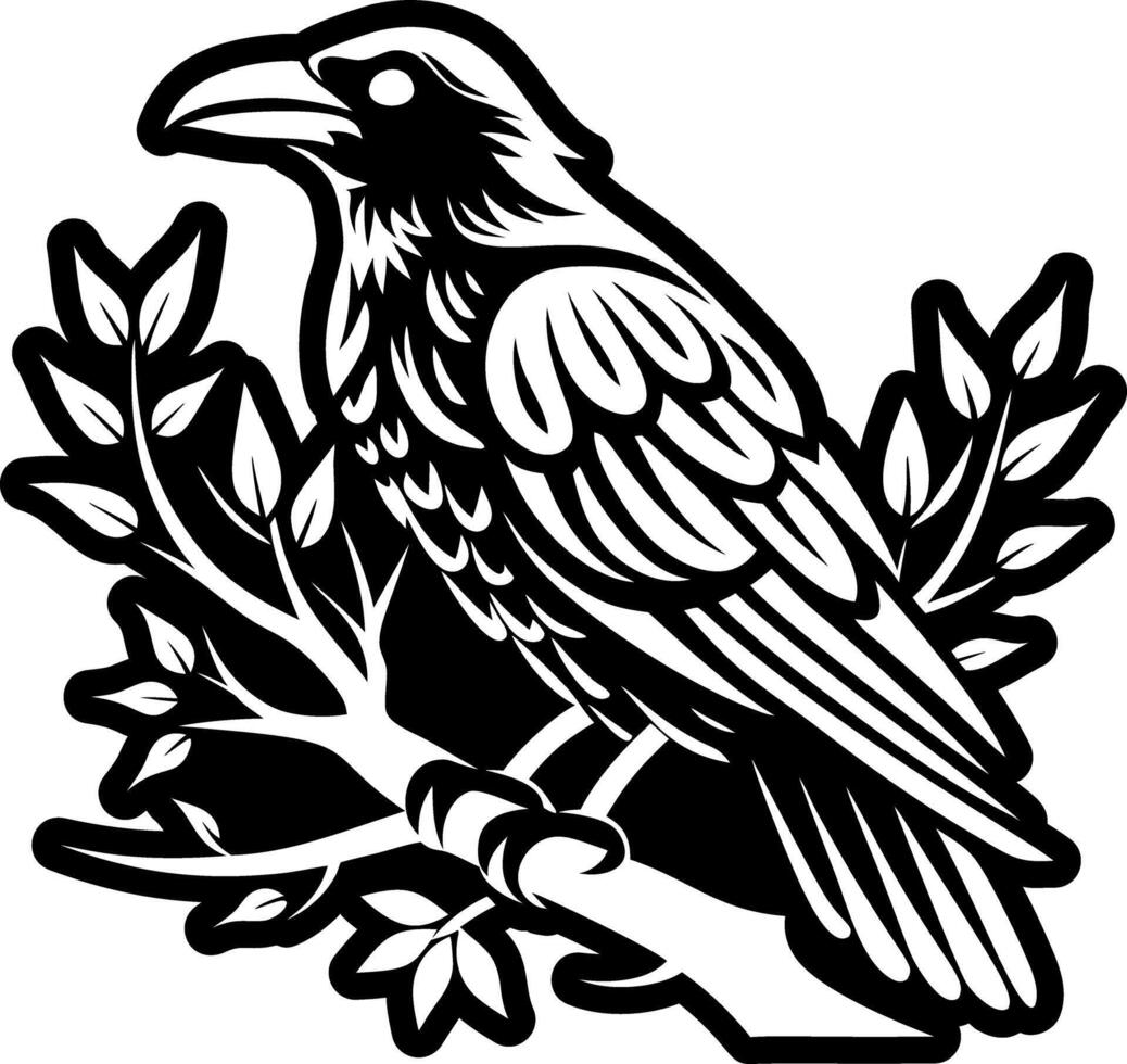 Crow symbol icon in solid style vector