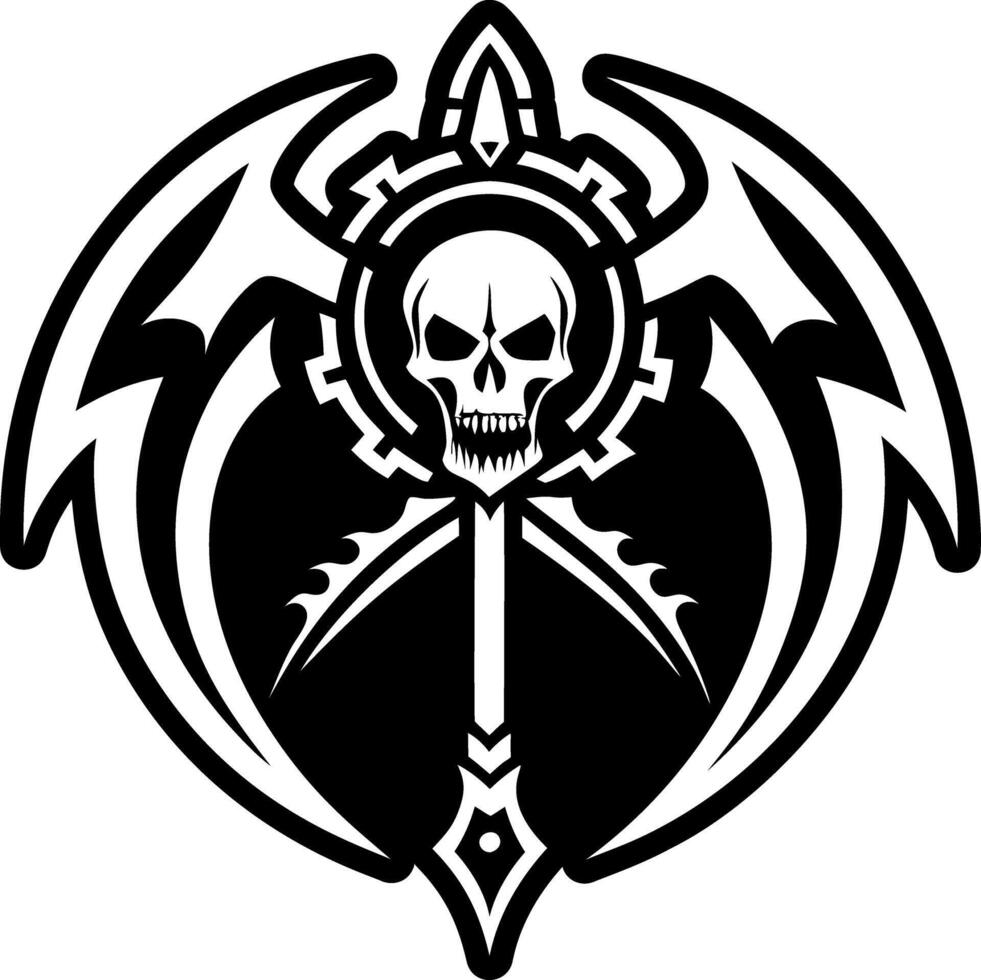 A filled style icon of scythe symbol vector
