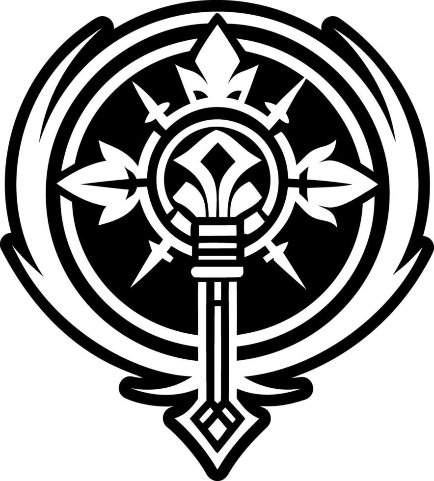 A filled style icon of sceptre symbol vector