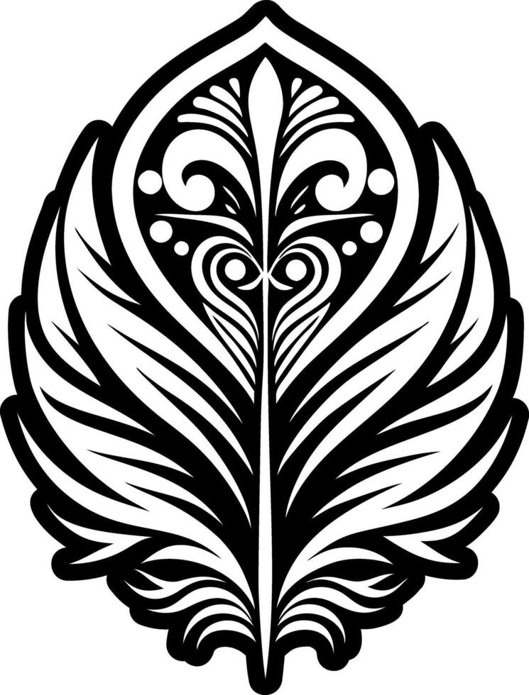 Feather symbol icon in solid style vector