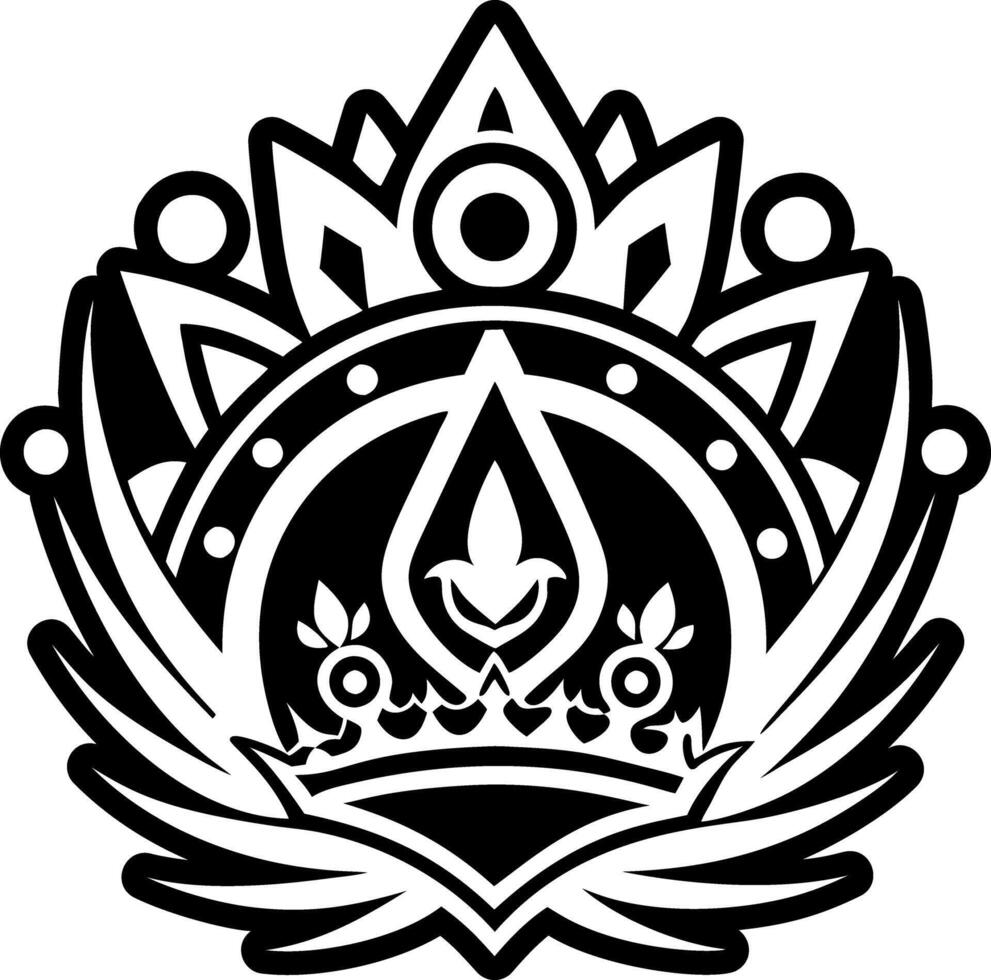 A glyph style icon of mystic crown symbol vector