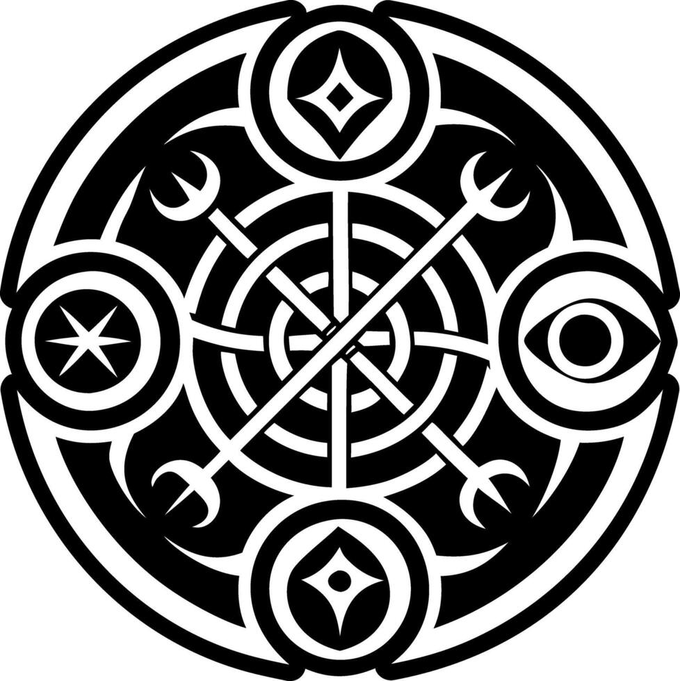 Mystic rune icon in filled style vector