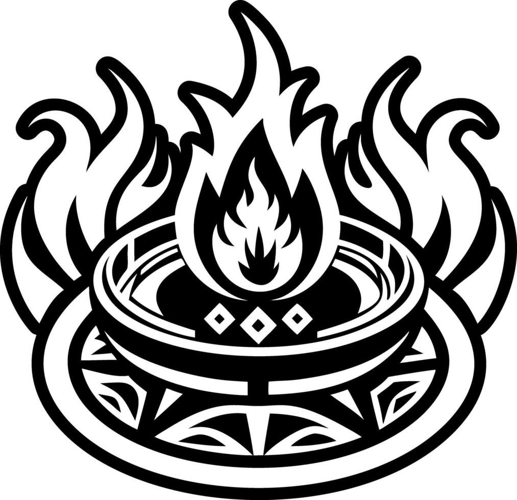 A solid style icon of mystic fire symbol vector