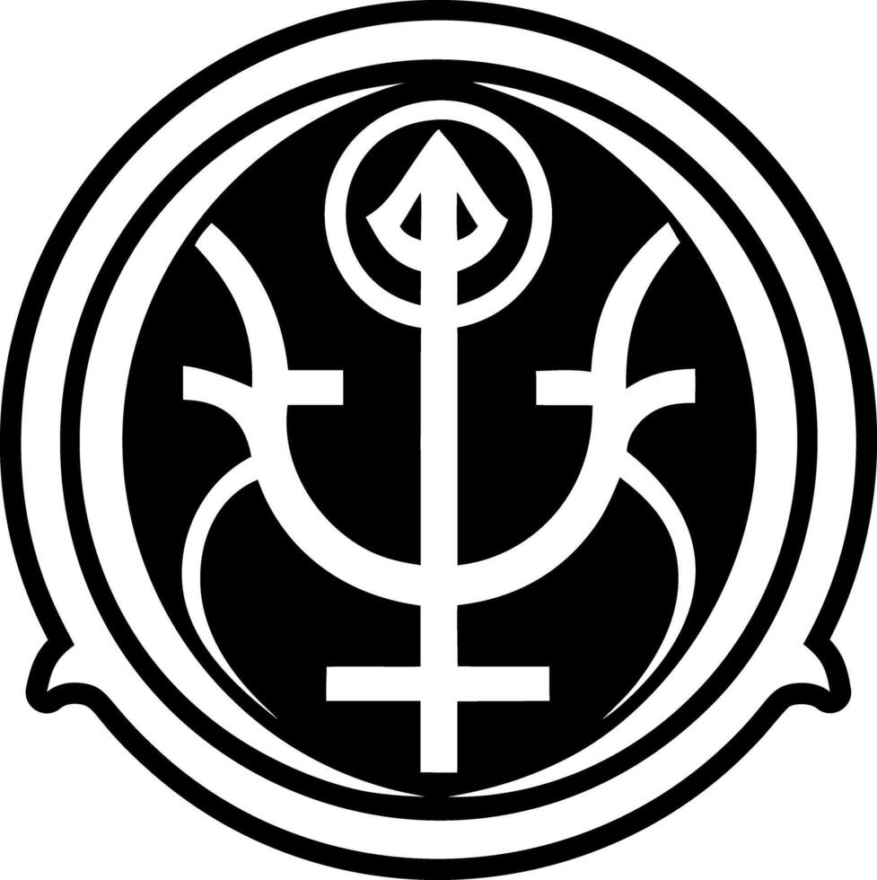 Neptune symbol icon in glyph style vector