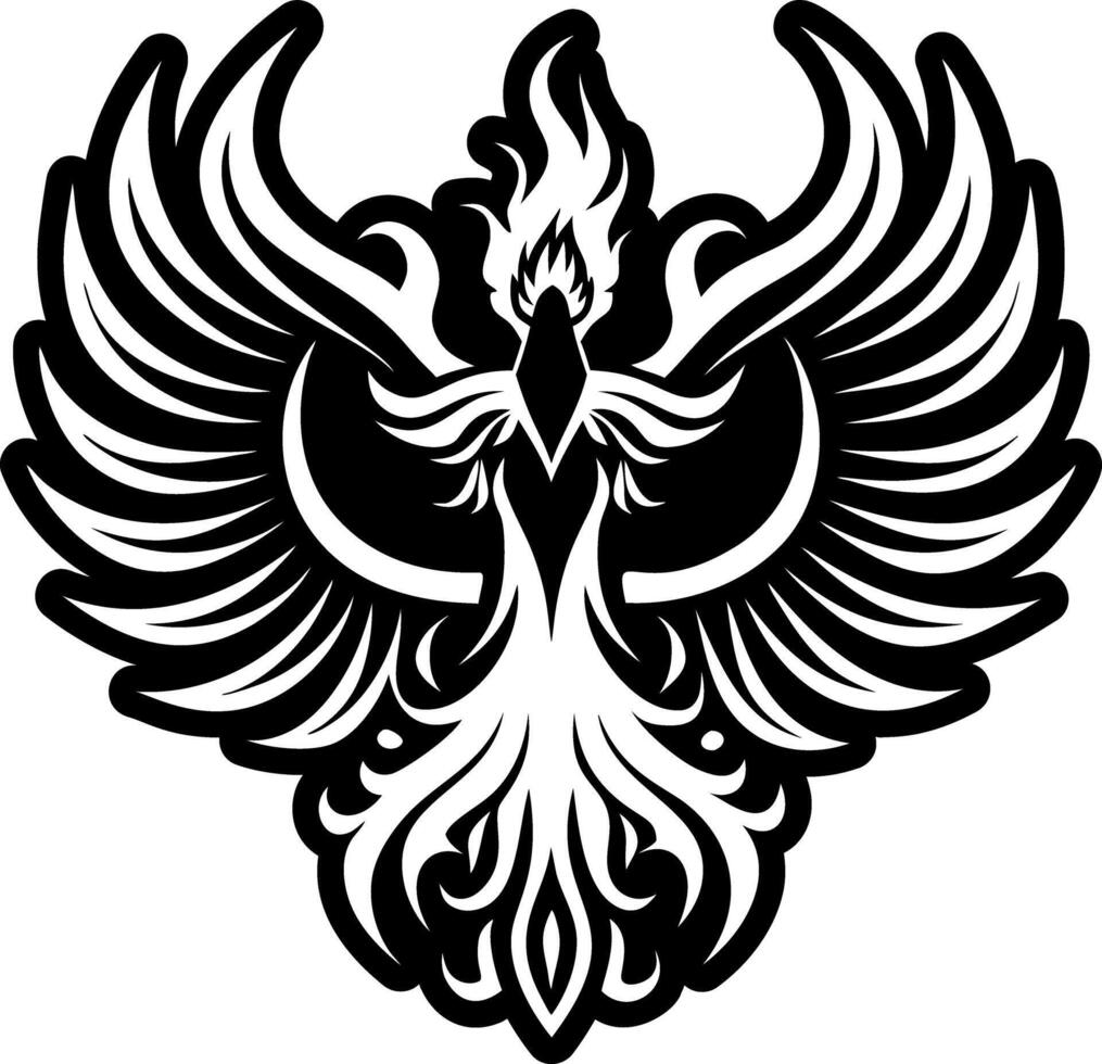 Phoenix rising symbol icon in glyph style vector