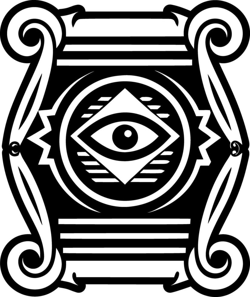 A glyph style icon of mystic scroll symbol vector